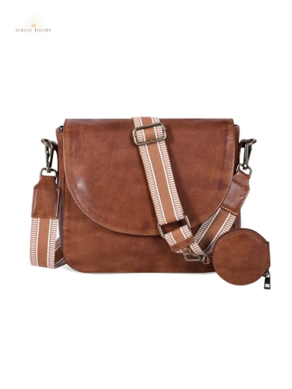 Genuine Leather Crossbody Bag for Women, Adjustable Strap